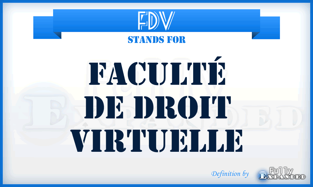 FDV - Faculté de Droit Virtuelle