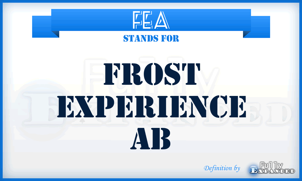 FEA - Frost Experience Ab