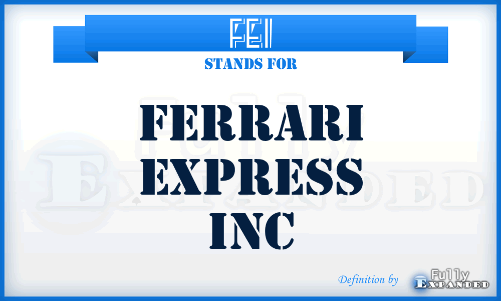 FEI - Ferrari Express Inc