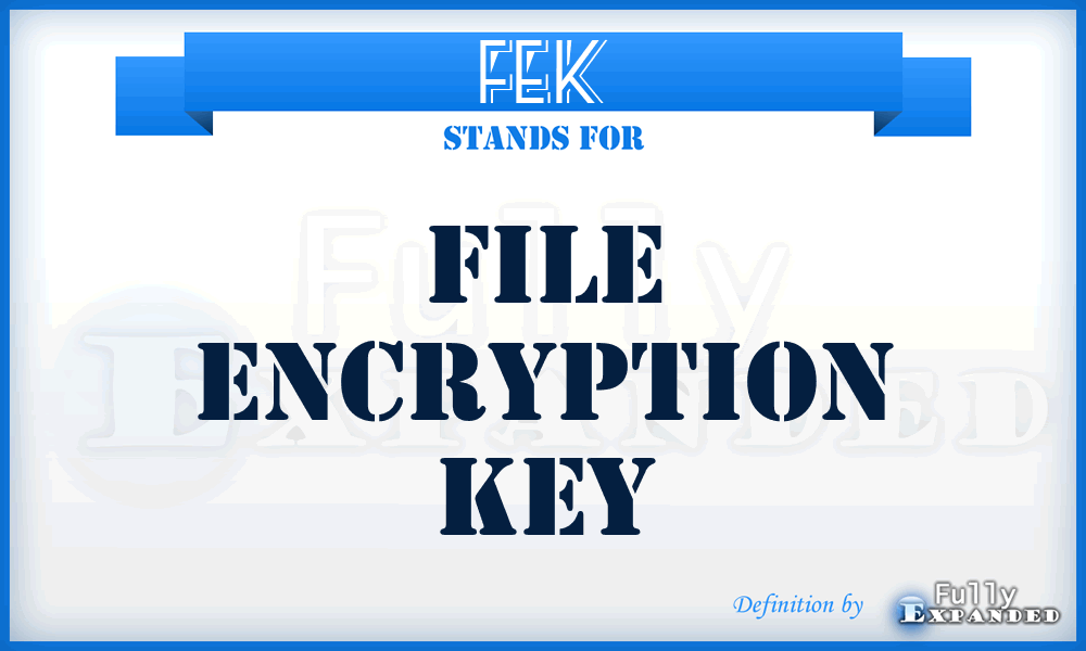 FEK - File Encryption Key