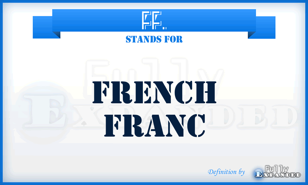 FF. - French Franc