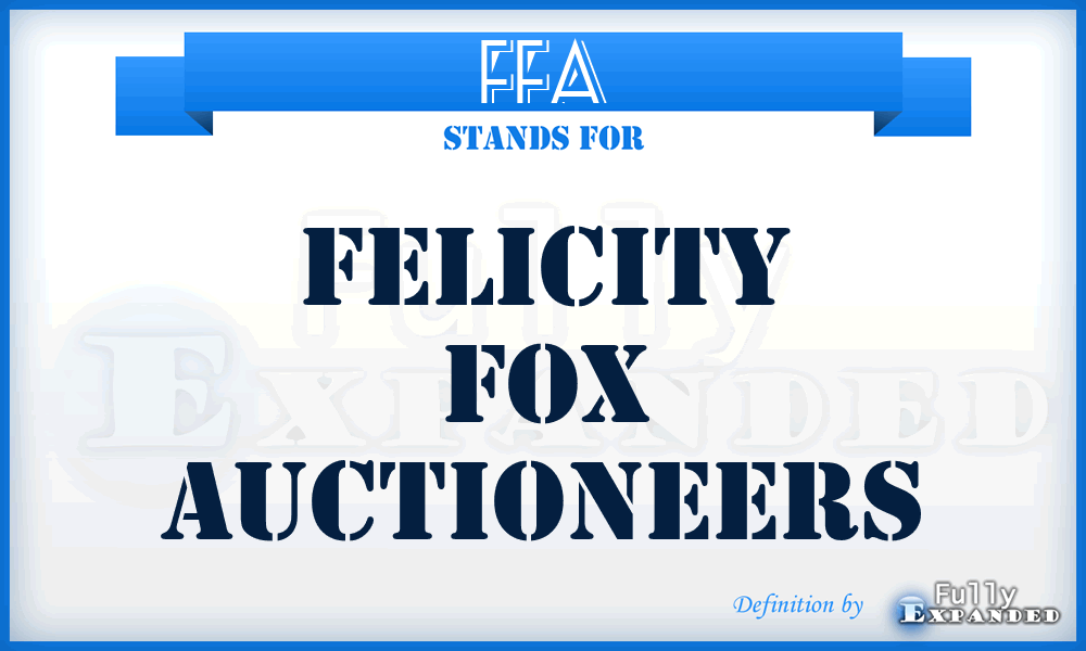 FFA - Felicity Fox Auctioneers