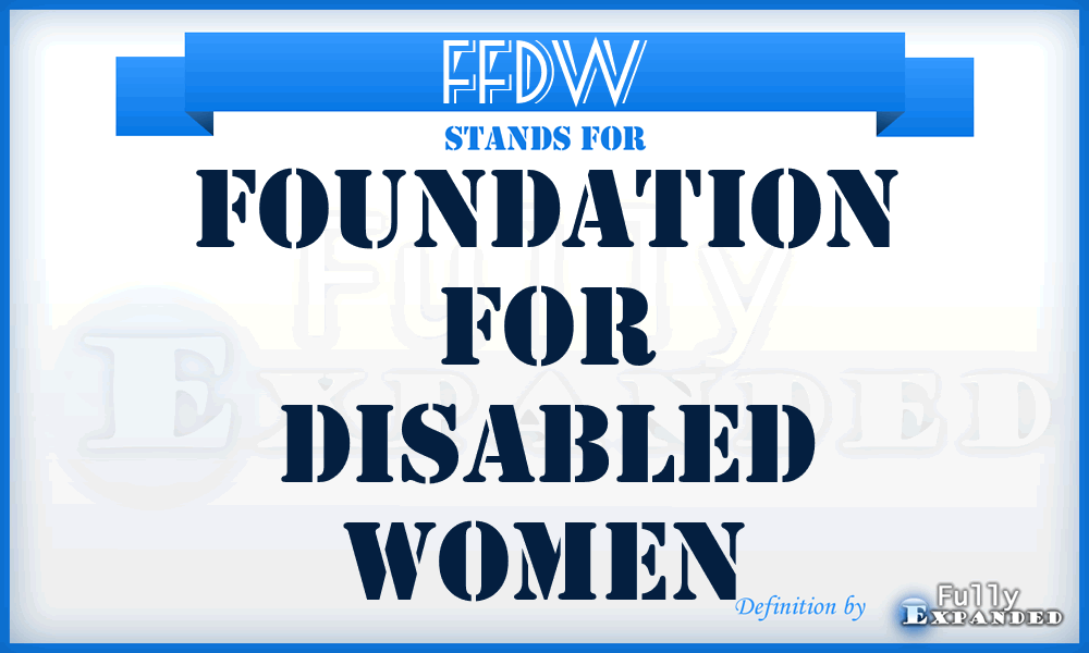 FFDW - Foundation For Disabled Women