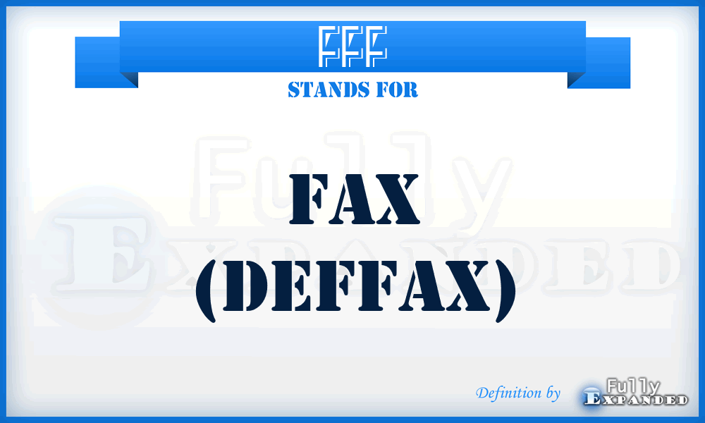 FFF - Fax (defFax)