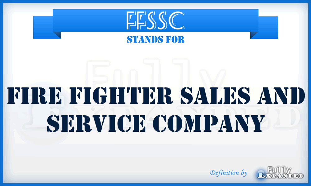 FFSSC - Fire Fighter Sales and Service Company