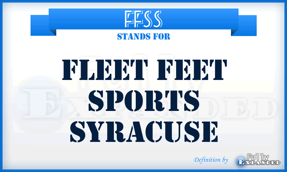 FFSS - Fleet Feet Sports Syracuse