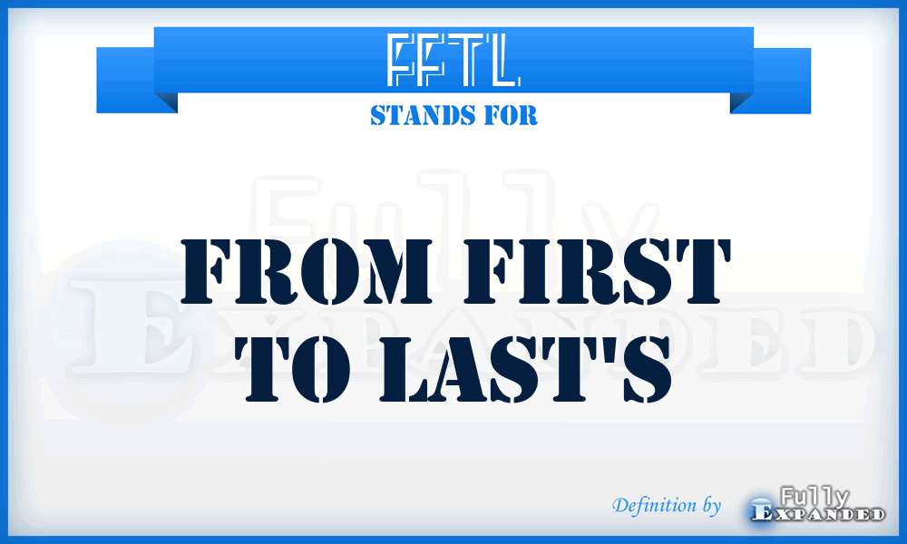 FFTL - From First To Last's