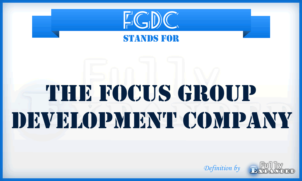 FGDC - The Focus Group Development Company