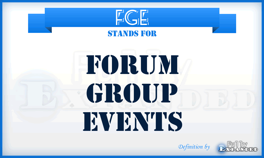 FGE - Forum Group Events