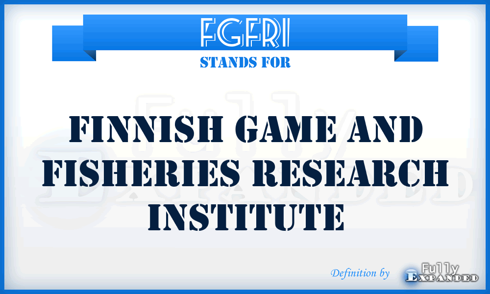 FGFRI - Finnish Game and Fisheries Research Institute