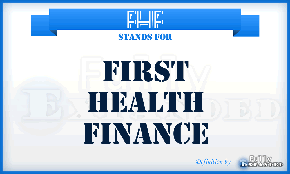 FHF - First Health Finance