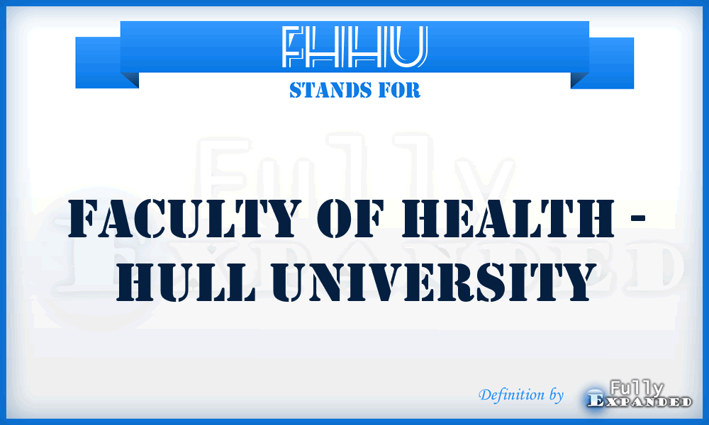 FHHU - Faculty of Health - Hull University