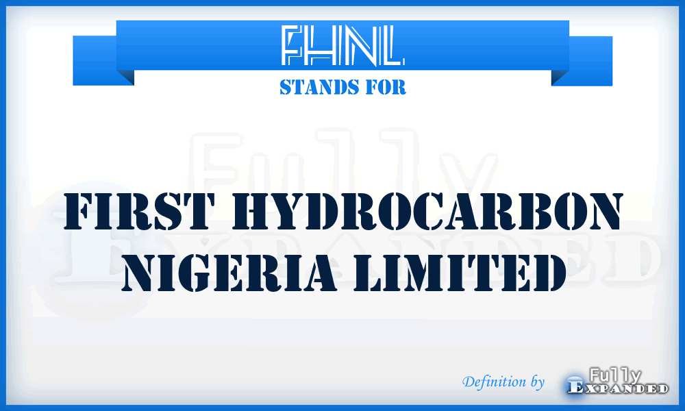 FHNL - First Hydrocarbon Nigeria Limited