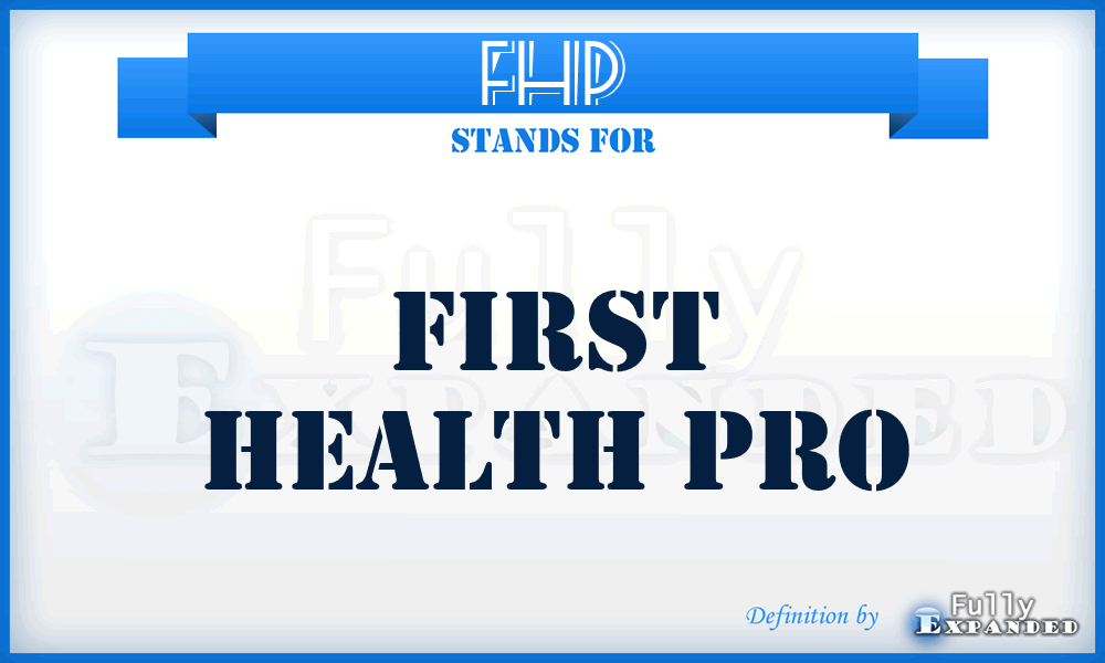 FHP - First Health Pro