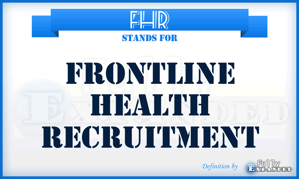 FHR - Frontline Health Recruitment