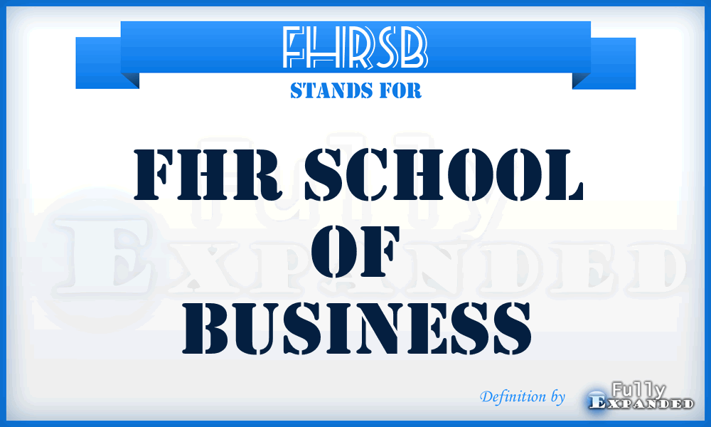 FHRSB - FHR School of Business