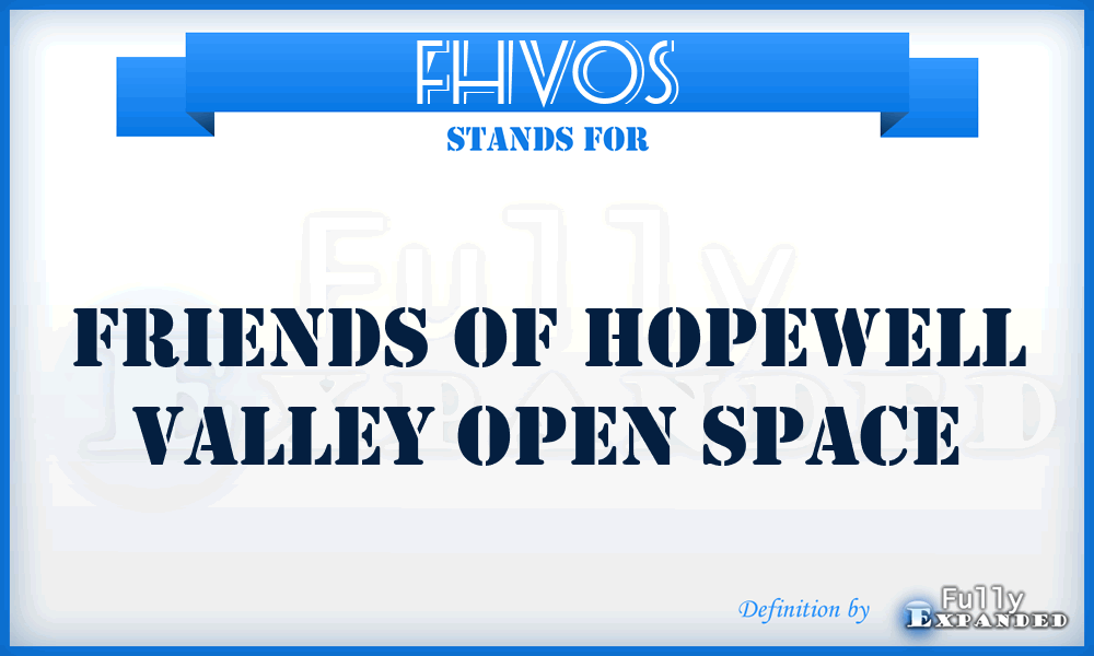 FHVOS - Friends of Hopewell Valley Open Space