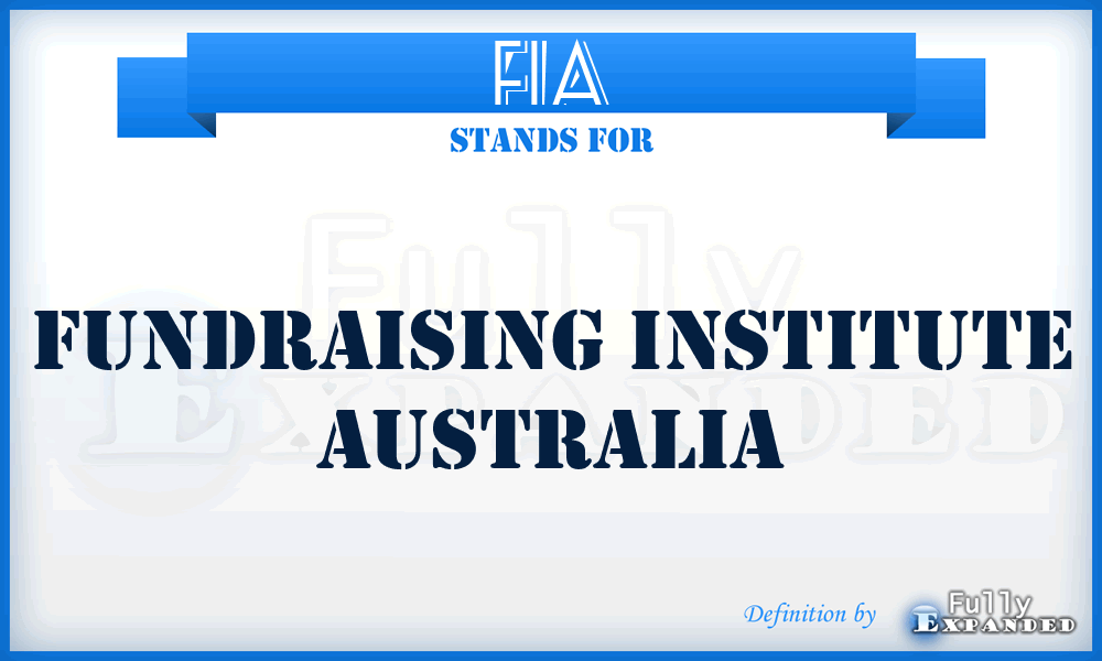 FIA - Fundraising Institute Australia