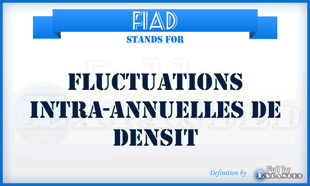 FIAD - Fluctuations Intra-Annuelles de Densit
