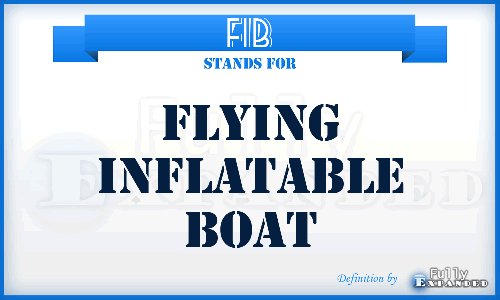 FIB - Flying Inflatable Boat