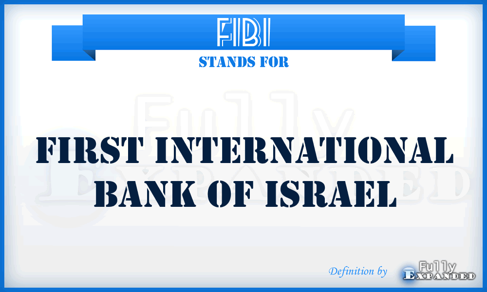 FIBI - First International Bank of Israel