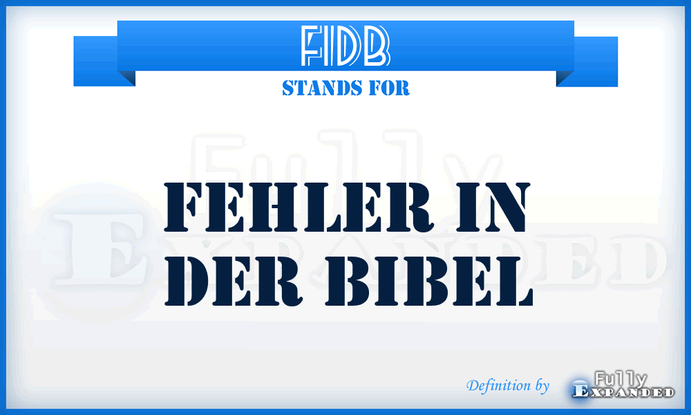FIDB - Fehler in der Bibel