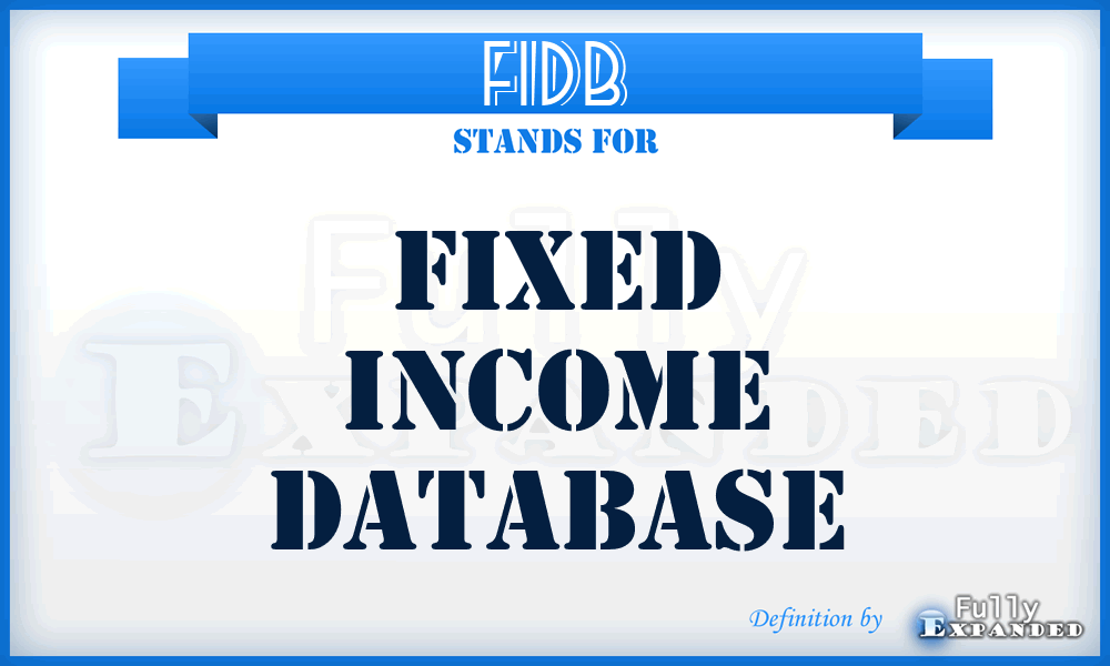 FIDB - Fixed Income Database