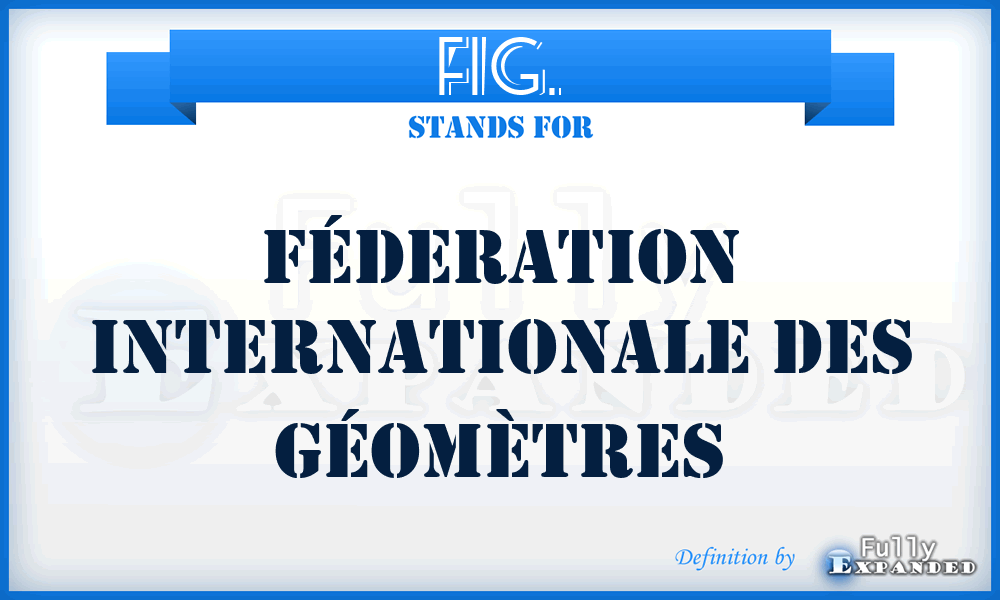 FIG. - Féderation Internationale des Géomètres