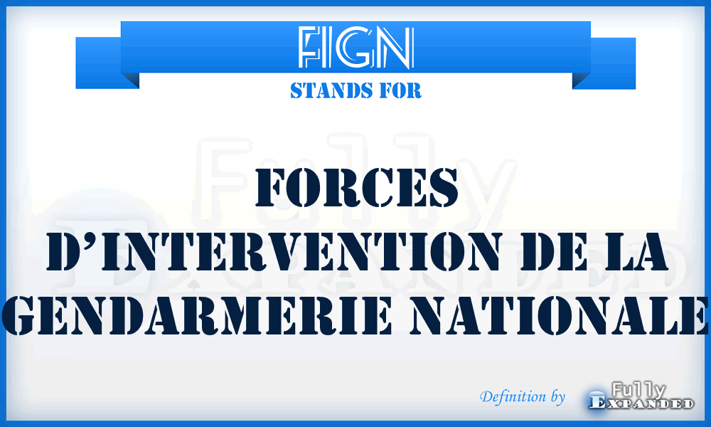 FIGN - Forces d’Intervention de la Gendarmerie Nationale