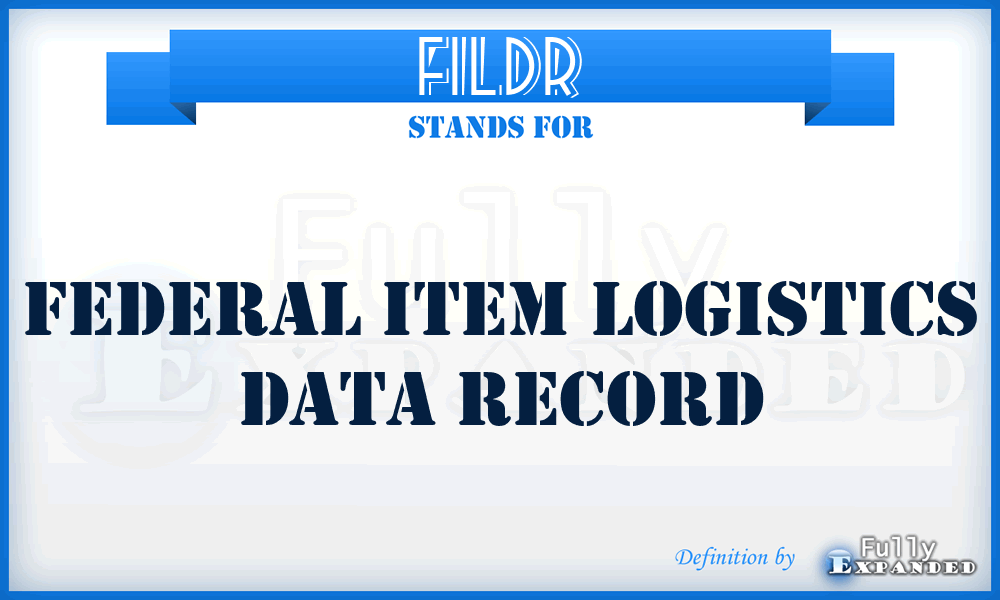 FILDR - Federal item logistics data record