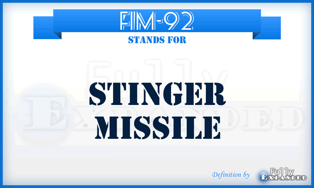 FIM-92 - Stinger Missile