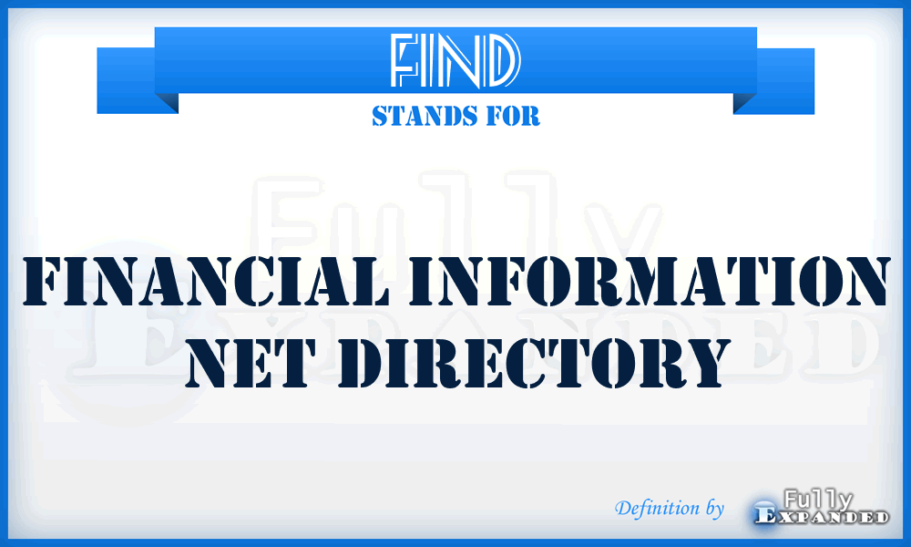 FIND - Financial Information Net Directory