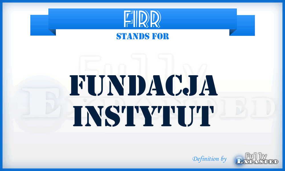 FIRR - Fundacja Instytut