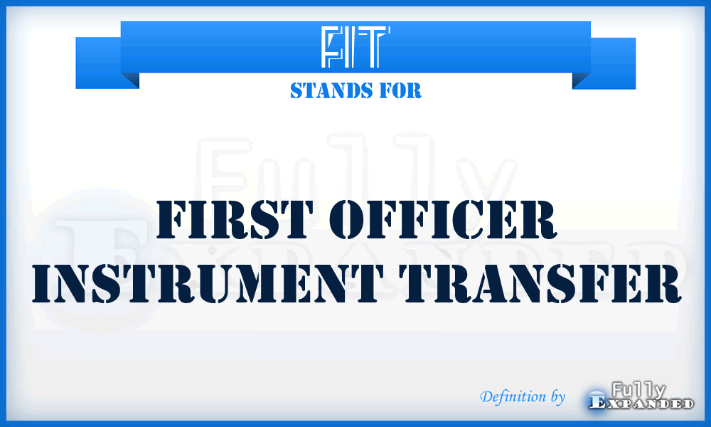 FIT - First Officer Instrument Transfer