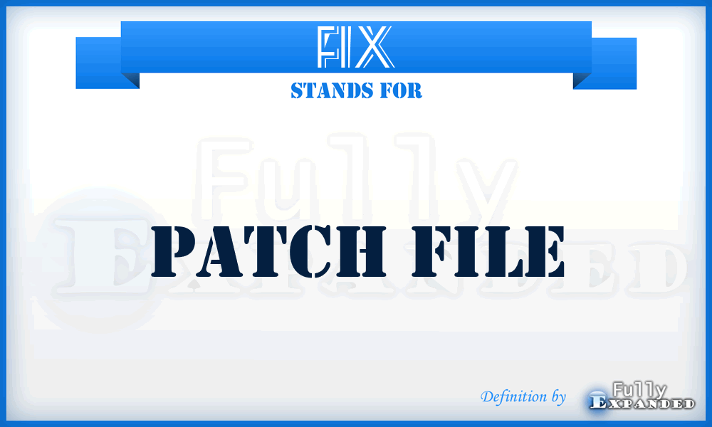 FIX - Patch file