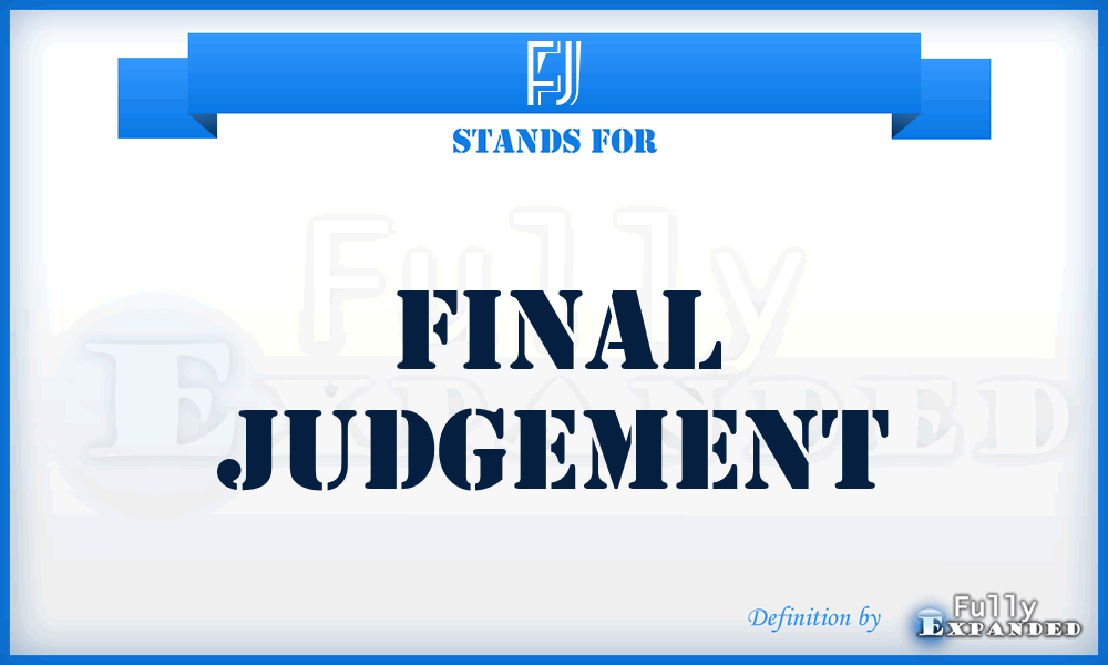 FJ - Final Judgement