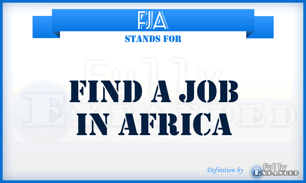 FJA - Find a Job in Africa