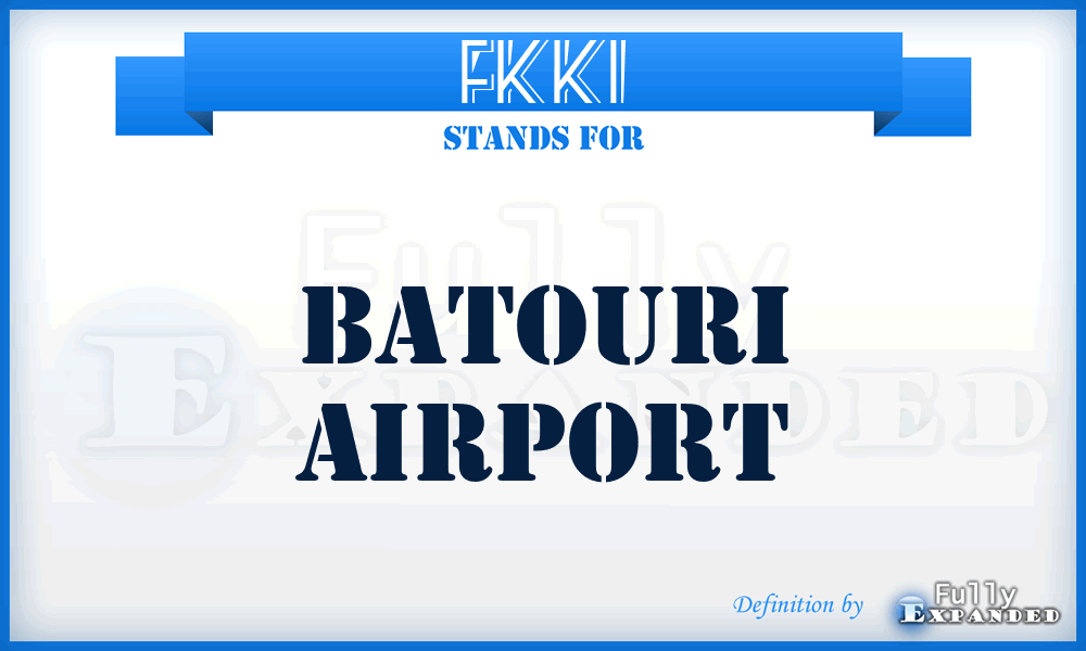 FKKI - Batouri airport