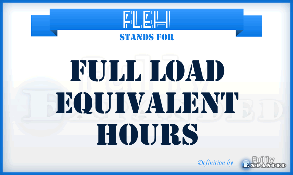 FLEH - Full Load Equivalent Hours