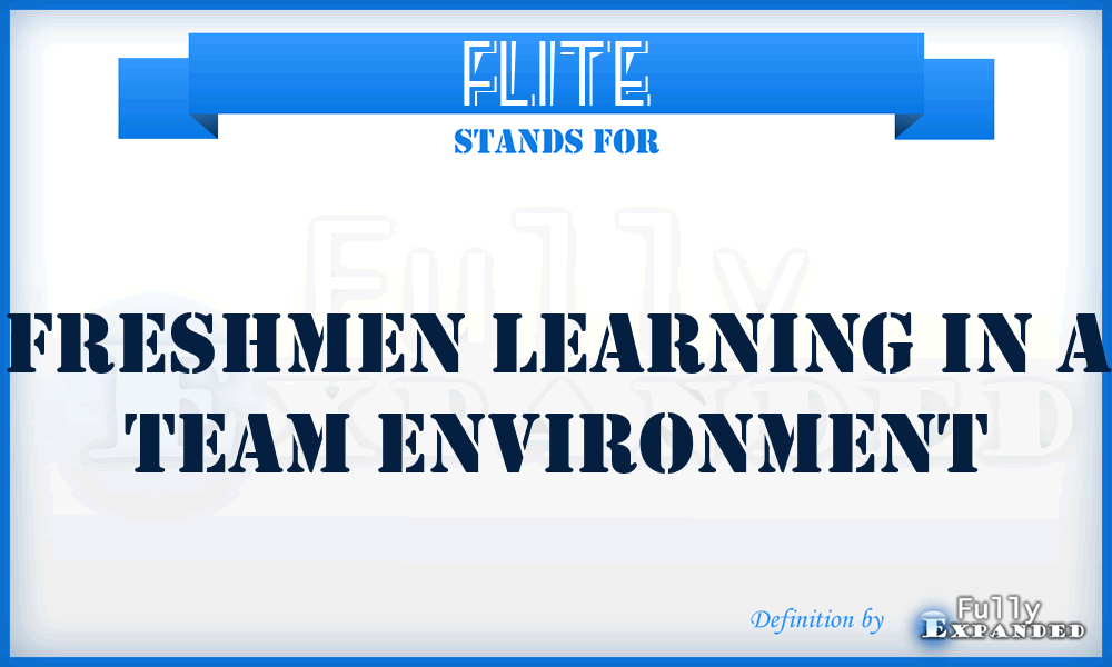 FLITE - Freshmen Learning In A Team Environment