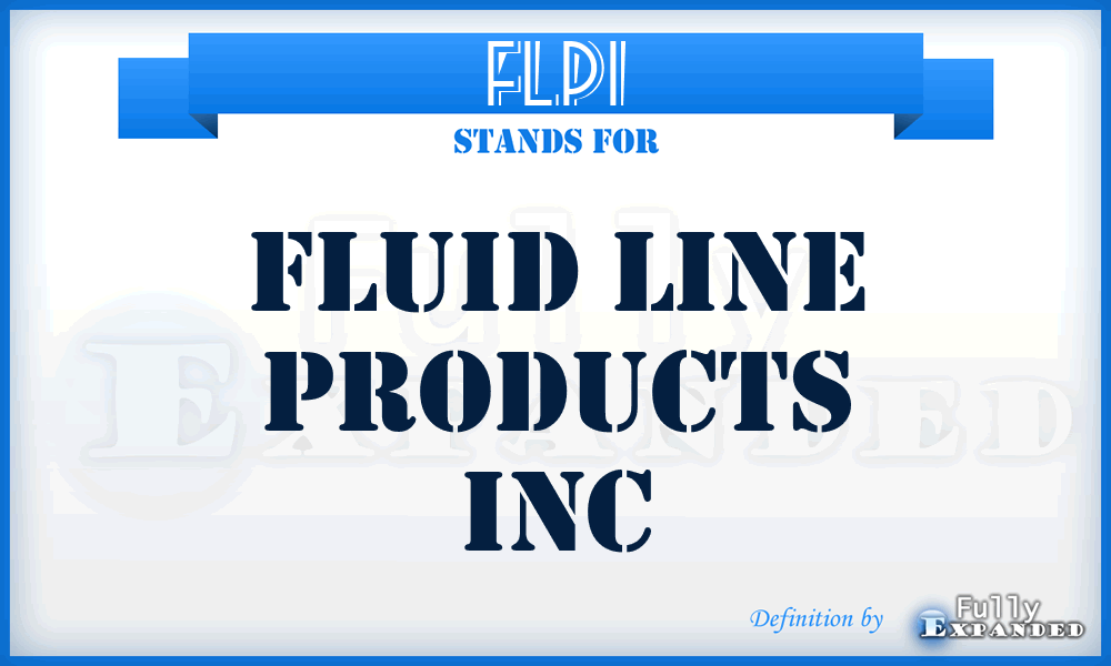 FLPI - Fluid Line Products Inc