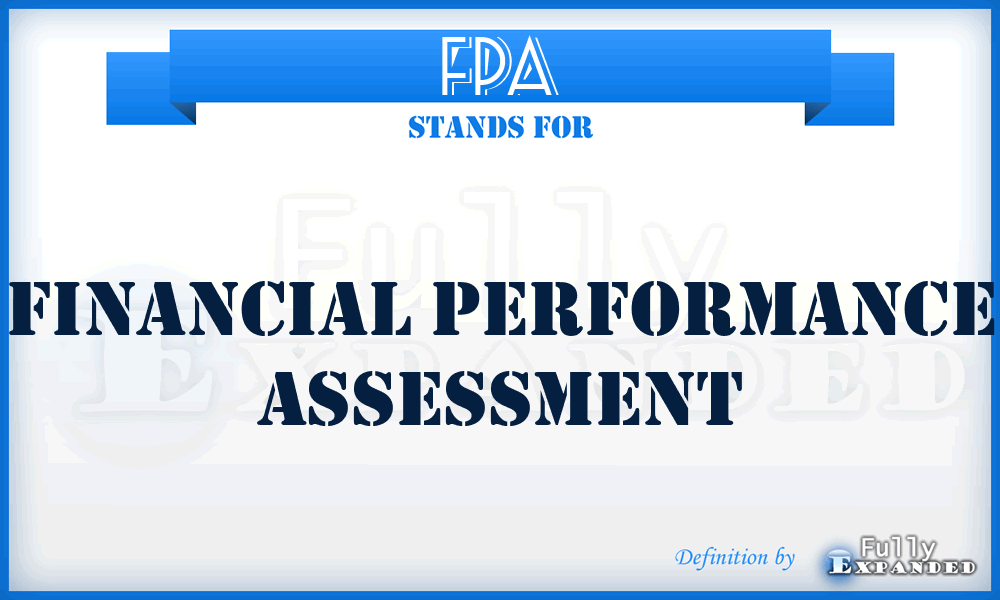 FPA - Financial Performance Assessment