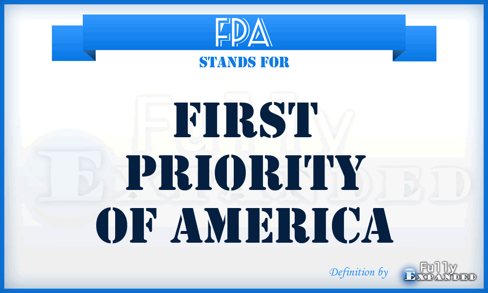 FPA - First Priority of America