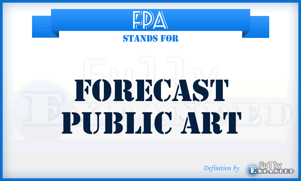 FPA - Forecast Public Art