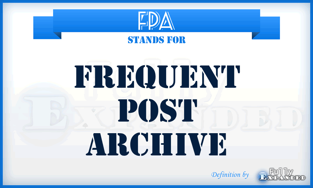 FPA - Frequent Post Archive