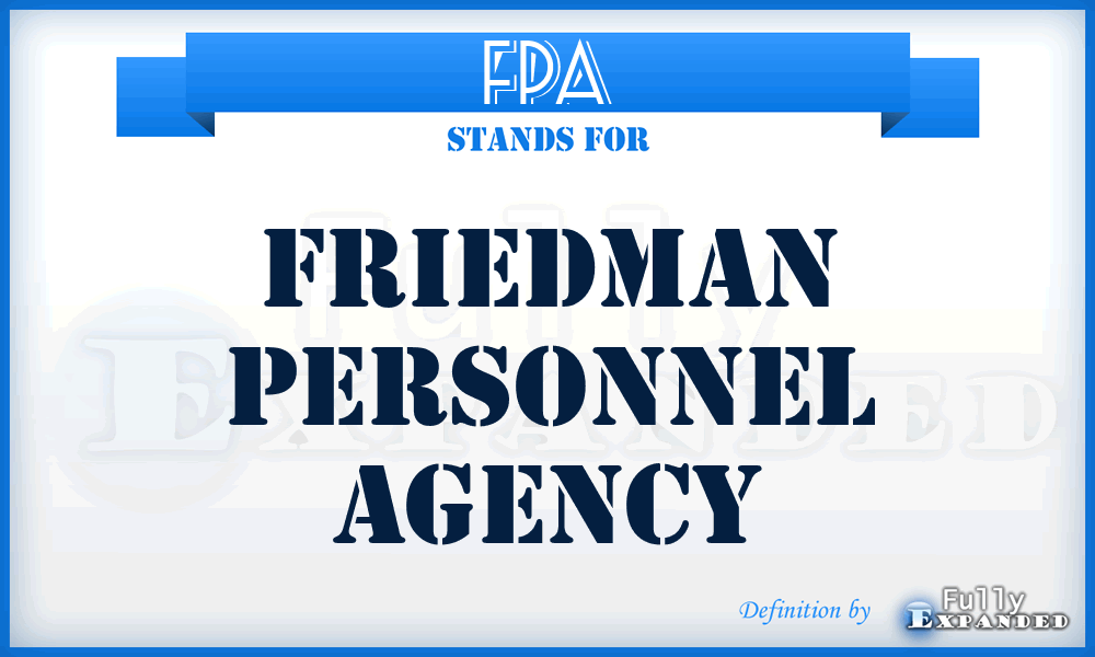 FPA - Friedman Personnel Agency