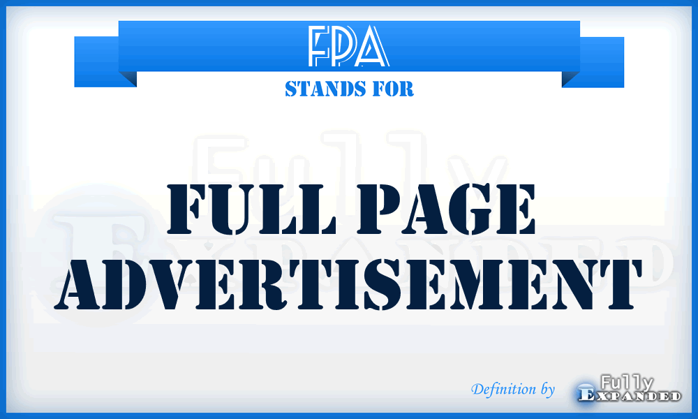 FPA - Full Page Advertisement