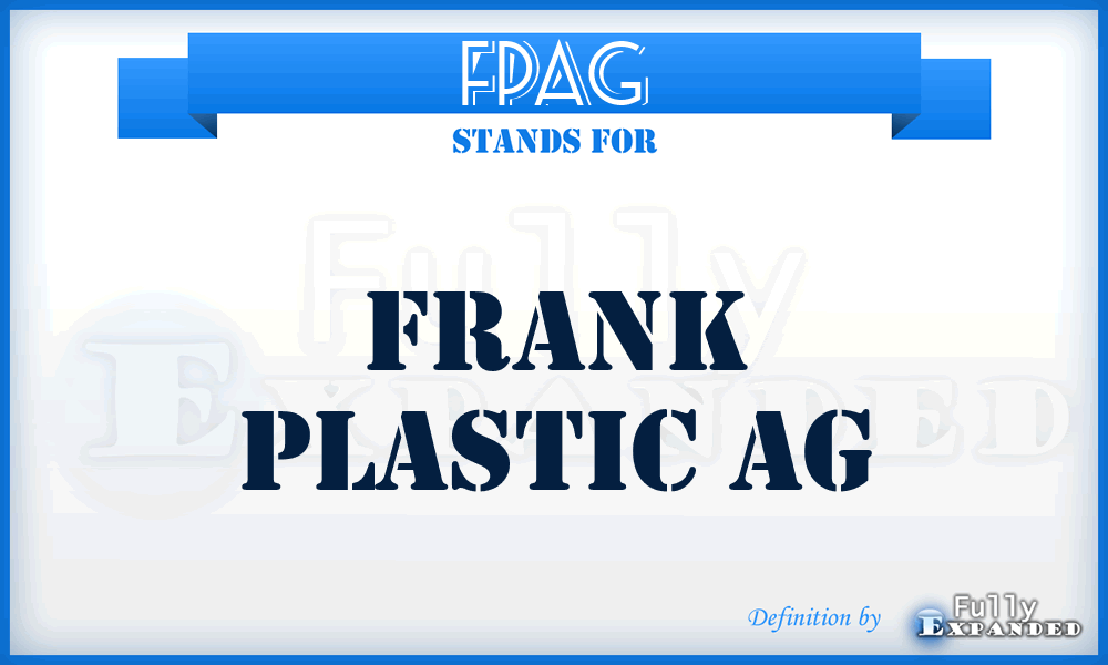 FPAG - Frank Plastic AG