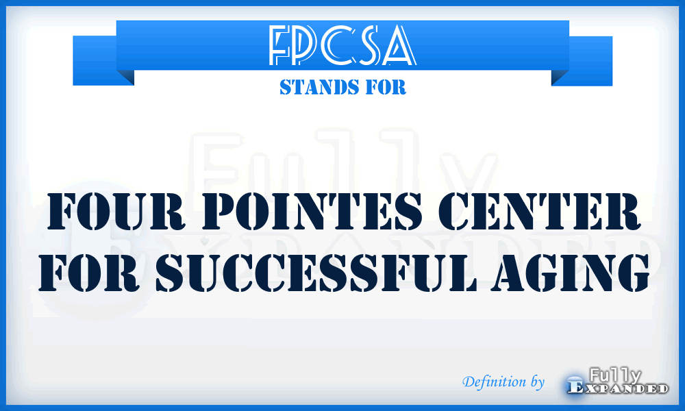 FPCSA - Four Pointes Center for Successful Aging