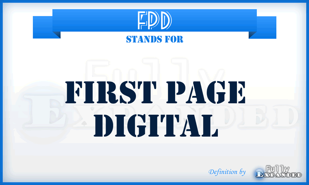 FPD - First Page Digital